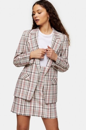 TOPSHOP Check Suit Blazer / checked blazers / skirt & jacket suits