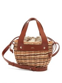 A.P.C. Colette small leather and wicker basket