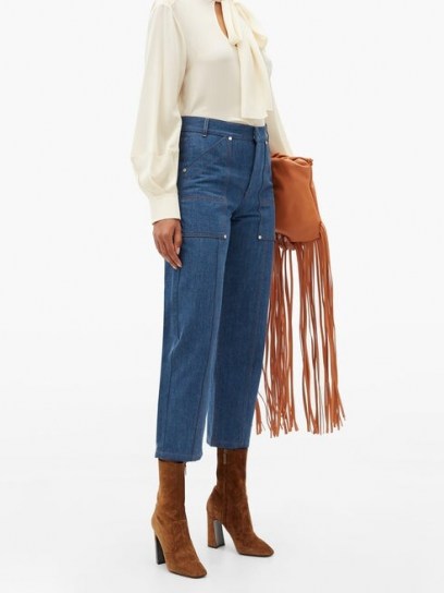 CHLOÉ Contrast-stitch high-rise straight-leg jeans ~ chic boho look