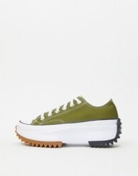 Converse Run Star Hike Ox trainers in khaki green / exaggerated grip tread trainer