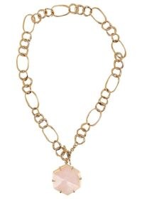 CORNELIA WEBB Crystalised 24kt gold-plated necklace ~ rose-quartz pendants