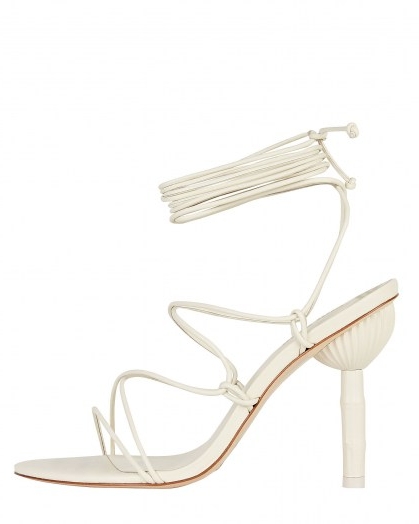 CULT GAIA Soleil Bamboo Heel Sandals | white ankle wrap sandal | summer parties