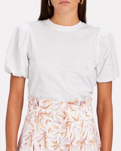 DEREK LAM 10 CROSBY Eva Puff Sleeve T-Shirt | white tee