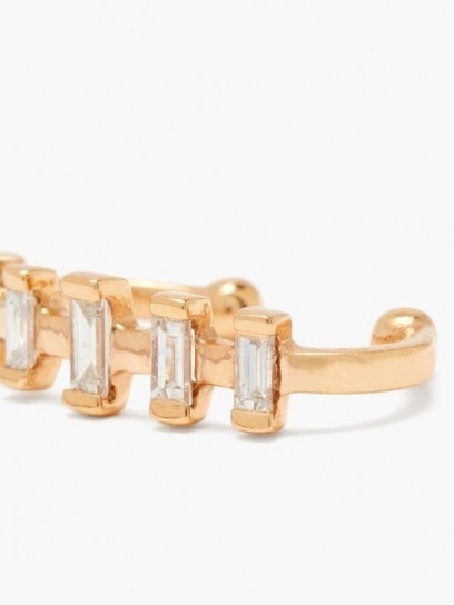 SHAY Diamond Dash 18kt rose gold ear cuff ~ single luxe cuffs ~ diamonds - flipped