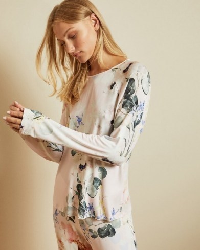 TED BAKER YALII Elegant jersey pyjama top ~ floral pyjamas ~ loungewear tops - flipped