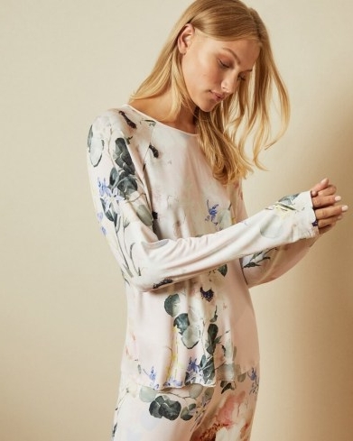 TED BAKER YALII Elegant jersey pyjama top ~ floral pyjamas ~ loungewear tops