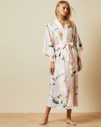 TED BAKER FLOTII Elegant kimono gown ~ pink floral robes ~ dressing gowns - flipped