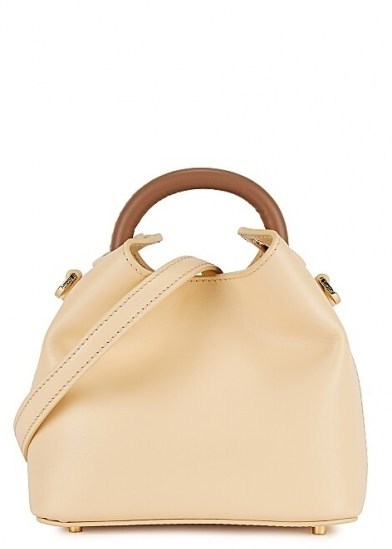 ELLEME Madeleine pale yellow leather cross-body bag – luxe crossbody with single top handle - flipped
