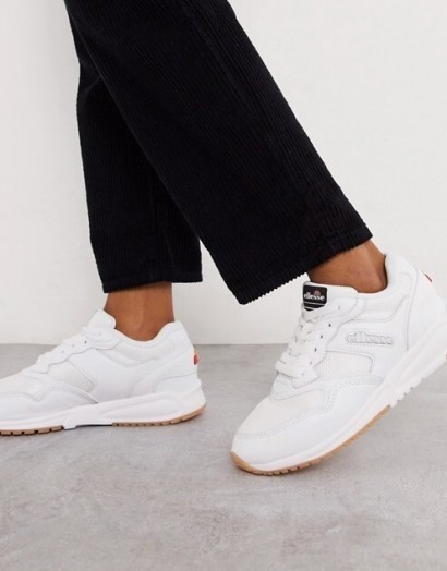 Ellesse NYC trainers in triple white - flipped