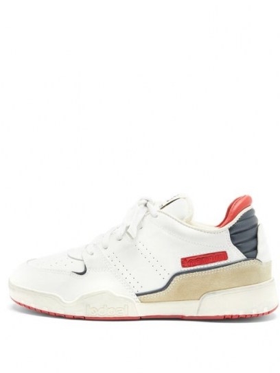 ISABEL MARANT Emree leather trainers | red, white and blue sneakers
