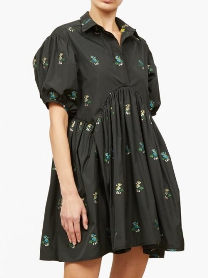 CECILIE BAHNSEN Esther Hawthorn floral poplin shirt dress ~ voluminous LBD