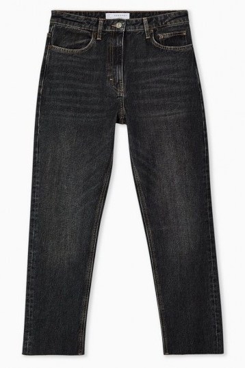 Topshop Extreme Wash Black Straight Jeans - flipped