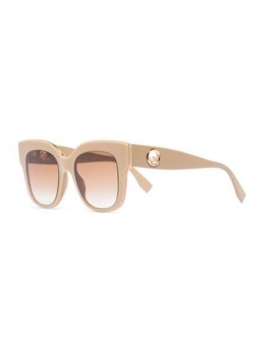 Fendi Eyewear oversize square-frame sunglasses | beige oversized sunnies | retro eyewear - flipped