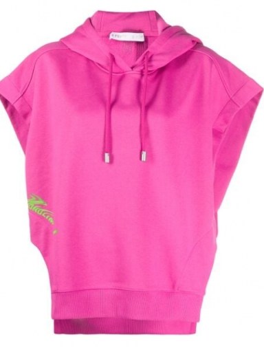 Candy pink hoodies / FENTY Beyond Limits print short-sleeve hoodie