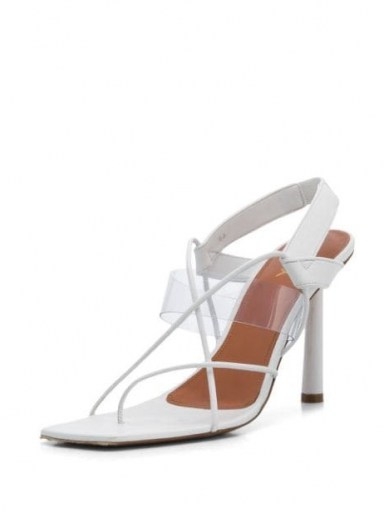 FENTY Code Word 105mm sandals – white leather strappy high heels