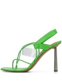 FENTY Code Word 105mm green-leather sandals