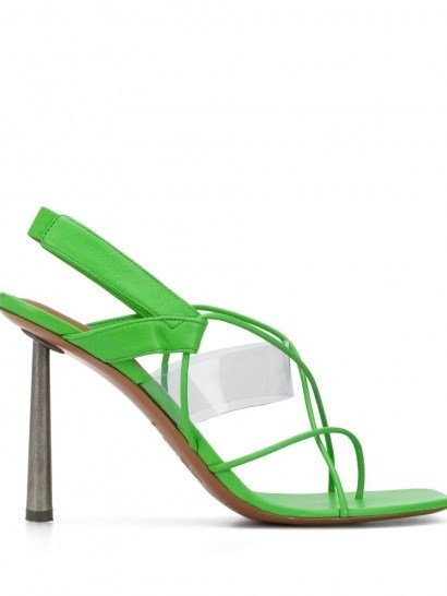 FENTY Code Word 105mm green-leather sandals - flipped