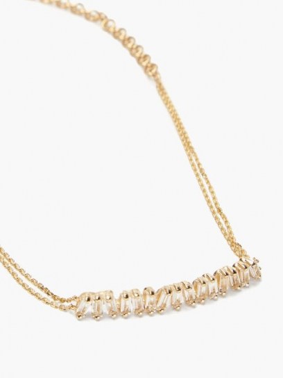 SUZANNE KALAN Fireworks topaz & 14kt gold necklace ~ double chain necklaces