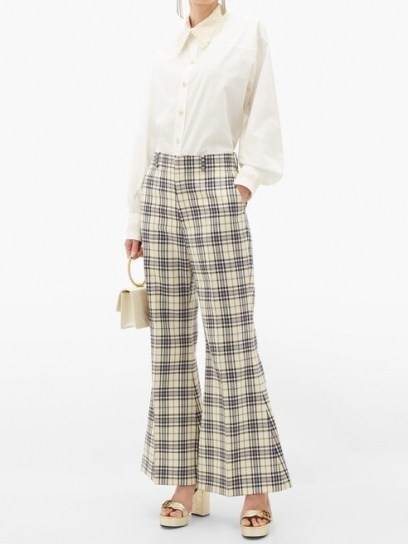 GUCCI Flared checked-wool trousers / chic flares - flipped