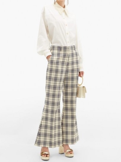 GUCCI Flared checked-wool trousers / chic flares