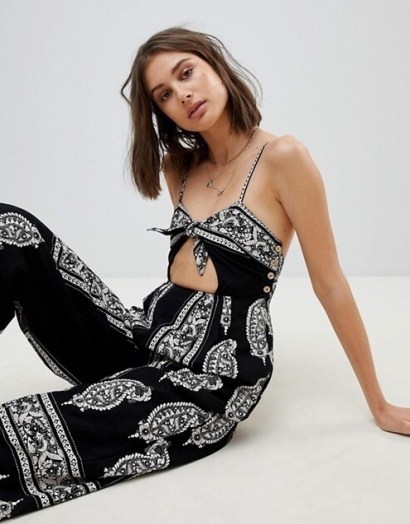 Free People Feel The Sun Jumpsuit / black strappy cut-out jumpsuits - flipped