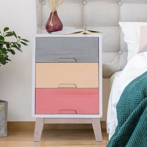 Rene 3 Drawer Bedside Table – George Oliver – Wayfair – Your home, your style - flipped