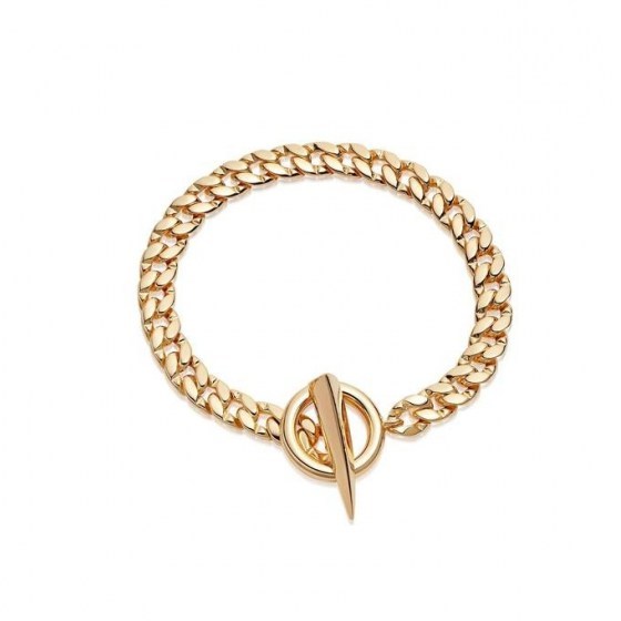 MISSOMA gold claw t-bar chain bracelet / chunky curb chain bracelets - flipped
