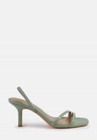 missguided green slingback two strap low heels