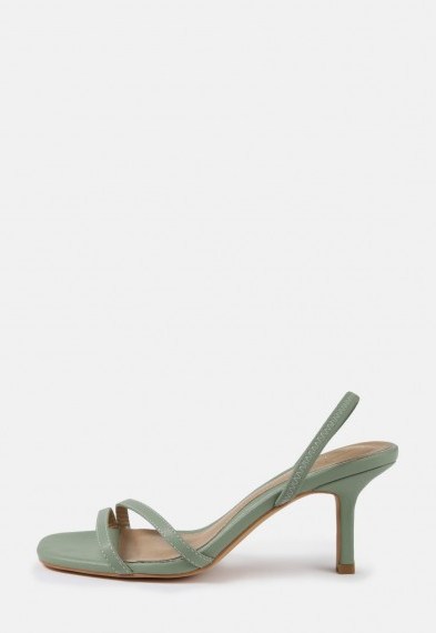 missguided green slingback two strap low heels - flipped