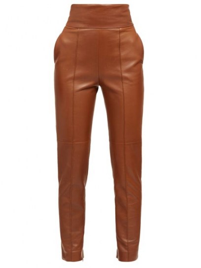 ALEXANDRE VAUTHIER High-rise leather trousers / luxury slim fit pants