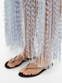 GIANVITO ROSSI India crystal-embellished suede sandals ~ thonged flats