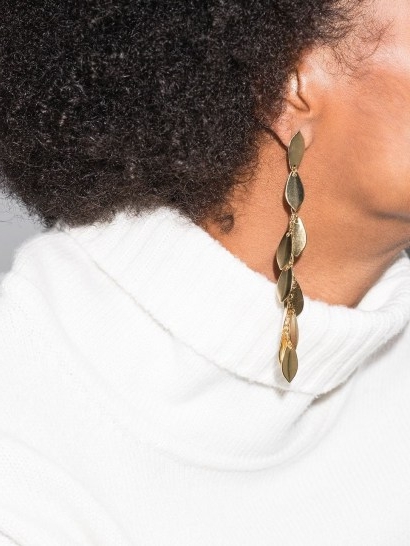 Isabel Marant leaf drop earrings / longline drops