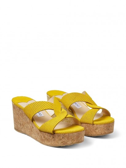 Jimmy Choo Atia 75 yellow sandals