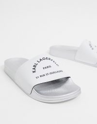 Karl Lagerfeld Kondo slide in white | designer slides