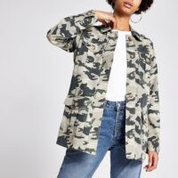 River Island Khaki camoflage print jacket ~ camo prints