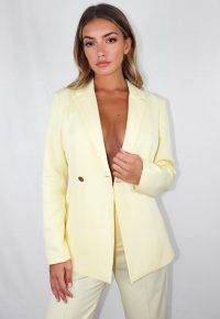 missguided lemon co ord skinny fit blazer – summer jacket