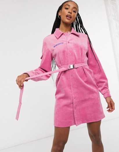 Local Heroes oversized shirt dress with embroidered slogan - flipped