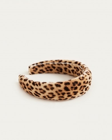 LOEFFLER RANDALL Bette Wide Band Headband Leopard | glamorous velvet headbands