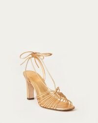LOEFFLER RANDALL Hallie Strappy Wrap Sandal Gold | metallic occasion heels