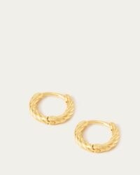 LOEFFLER RANDALL Alanis Twisted Mini Hoop Gold | petite textured hoops