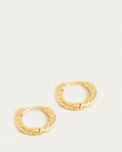 LOEFFLER RANDALL Alanis Twisted Mini Hoop Gold | petite textured hoops - flipped