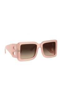 Burberry Pink Logo Oversized Square-Frame Acetate Sunglasses / large designer sunnies