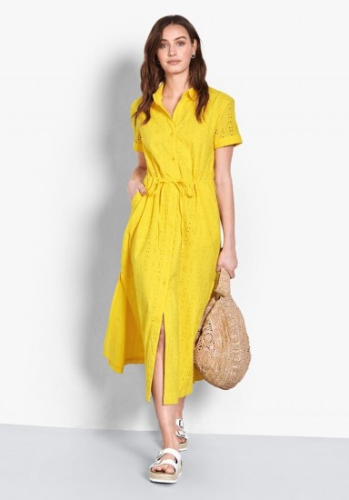 hush Lyon Broderie Cotton Dress Yellow / sunny summer dresses