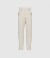 REISS MADELINE FRONT POCKET TAPERED TROUSERS NEUTRAL / smart-casual trouser