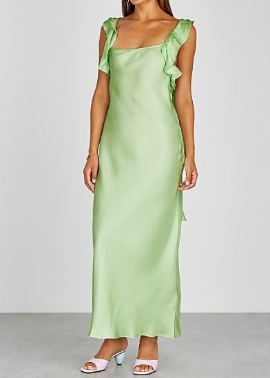 MAGGIE MARILYN Cover Girl mint silk dress | green luxe slip dresses - flipped