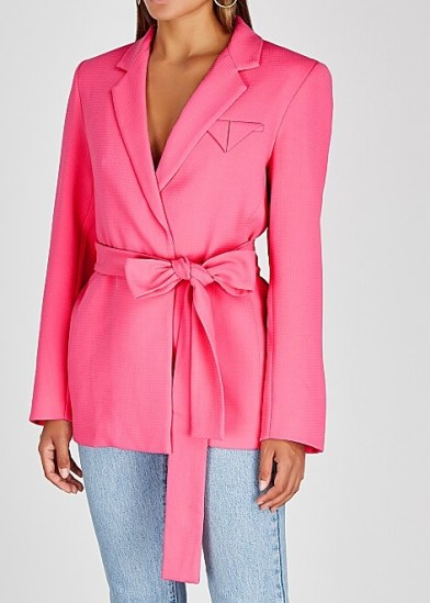 MAGGIE MARILYN Have The Faith pink wool blazer ~ feminine tie waist blazers