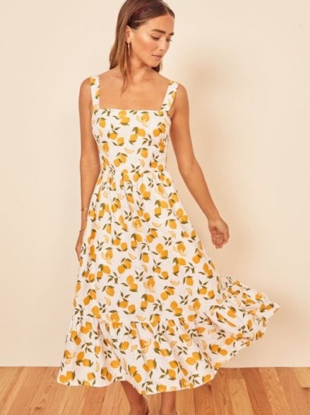 Lemon print dresses | REFORMATION Manet Dress Lemonade - flipped