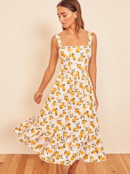 Lemon print dresses | REFORMATION Manet Dress Lemonade