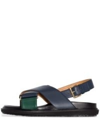 Marni Fussbett colour-block leather sandals ~ blue and green colourblock sandal