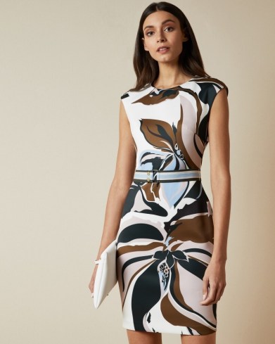 TED BAKER LIZIIEY Masquerade printed bodycon dress